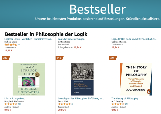 Unsere &quot;Grundlagen der Philosophie&quot; unter den Amazon-Top-100 - 